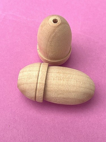 Solid natural wood acorns - solid,
