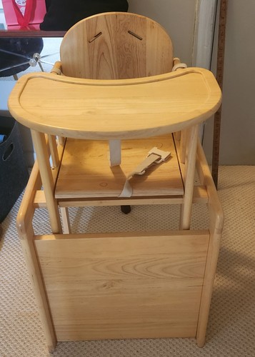 Wood high chair converts - wood,