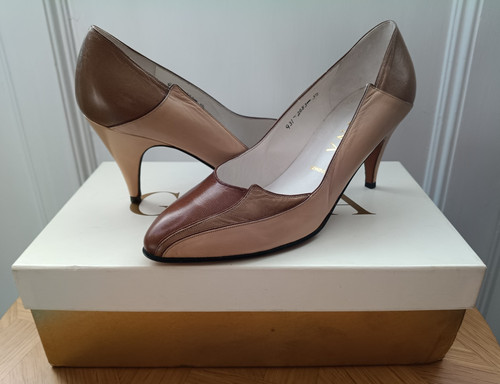 Gina leather court shoes - , heels