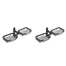  2 PCS Vintage Soap Basket Aluminum Shelf Wall Mounted Dispenser Bathroom