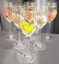 Bradford Editions~In Flanders Fields~by Margaret Stevens~Set of 6 Wine Glasses