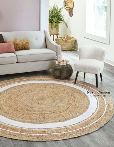 Rug jute round area - jute,