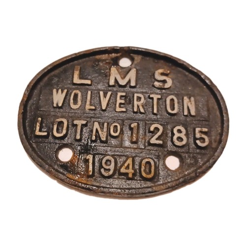 Railwayana lms wolverton 1940 - railwayana,