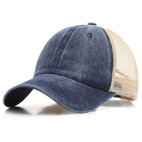 Washed cotton denim mesh - washed,