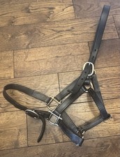 Cob Size Brown English Leather Headcollar With Brass Fittings