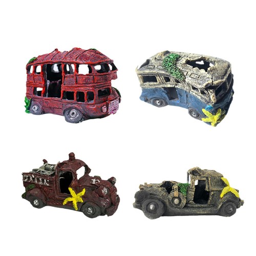 Resin car wreck aquarium - resin,