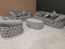 Ark Future Ambassador 3+2+1 Seater Sofa Set with Coffee Table – Grey Velvet