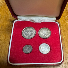 1843 Maundy Money set -Rare- Victorian British Silver Coins - in Maundy Red Box