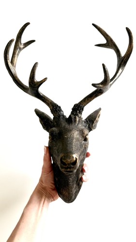 Large metal stag deer head - metal,