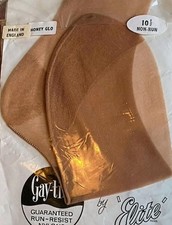 c1950 Sz 10.5 Gaytime Reinforced Heel Toe RHT Vintage Stockings Honeyglo A1