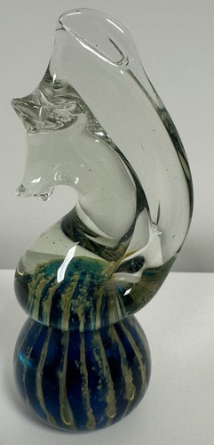 Signed mdina glass seahorse - signed,
