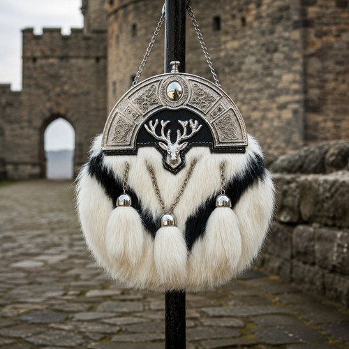Scottish men stag head fur - men's,