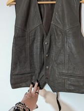 Waistcoat Brown Leather Front