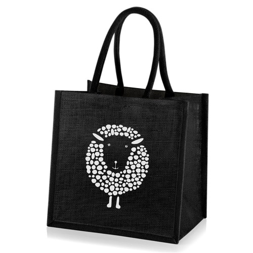 Medium jute hessian - medium, black