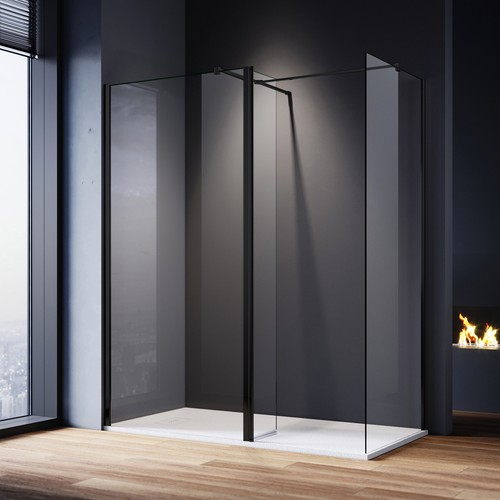 Walk shower enclosure - in, black