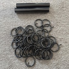 Dark Chrome Silver Curtain 26 Rings, 2 inch wide
