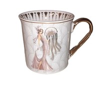 Teacup Coffee Cup Latte Mug Pottery Roaring 20’s Flapper Girls Design Large UK