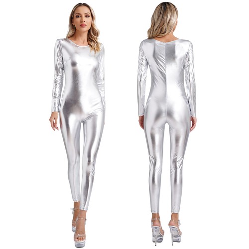 Womens shiny unitard - womens, long