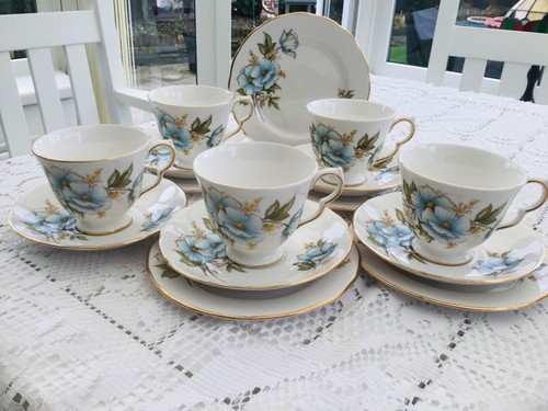 Queen anne bone - china, blue