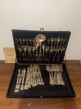 Dining Silver Plated Vintage Italian Cutlery Set w/Case beautiful collection
