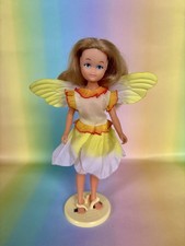 Vintage Hornby Flower Fairies Narcissus fairy Doll 1980s with stand blonde hair 