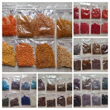 Seed beads, various colours and sizes & storage boxes - select