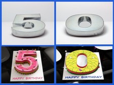 14" NUMBER 5 FIVE AND 0 ZERO WEDDING BIRTHDAY ANNIVERSARY CAKE TINS PANS