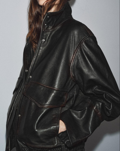 Zara 100 leather - 100%, bomber