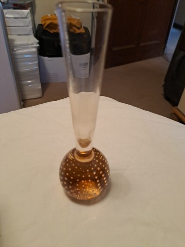 Vintage amber bud vase - amber,