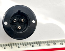 Bulgin Black Round 3 pin chassis mains plug 250V AC 5A NOS See Photos.