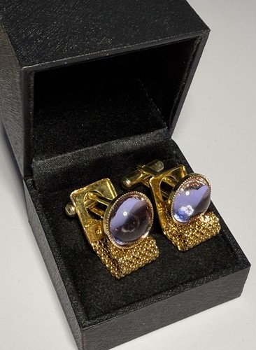 Vintage cufflinks gold tone - vintage,