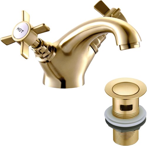 Golden victorian bathroom sink - bathroom,