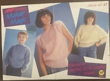 WOMENS GIRLS MOHAIR JUMPER & SLIP 26”-40” VTG 90’s KNITTING PATTERN HAYFIELD 47
