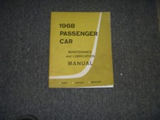 1968 Mercury Monterey Park Lane Lubrication Maintenance Service Manual xz