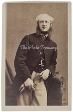 CDV DISDERI PARIS GENTLEMAN NAMED COLIN CAMPBELL GLOVES & CANE ANTIQUE VICTORIAN