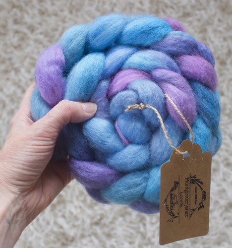 Hand dyed wool roving - hand, tops