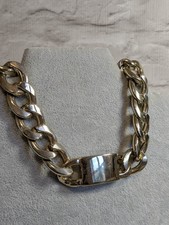 Chunky Bar chain Necklace gold tone UNISEX  Links 2.5 x 2cm 41+7cm 190g