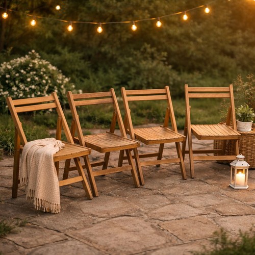 Vintage wooden folding chairs - vintage,