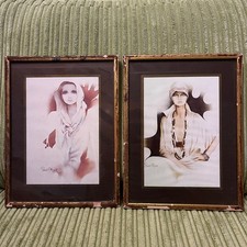 Set of two Vintage Sarah Moon Prints – Woman Fashion – Framed Wall Art 1960s