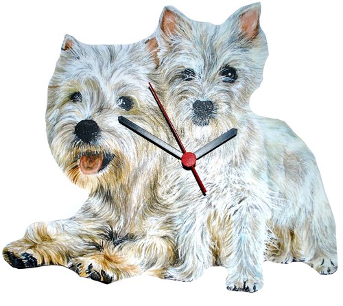 Westie and puppy clock west - westie,