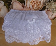 Baby Girl White Ivory Lace Frilly Pants Knickers Christening Occasion 0-6-12-18m