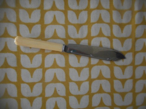 Art deco fish knife chrome - art,