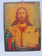 CHRIST GIVING A BLESSING, GREEK BYZANTINE ORTHODOX ICON.