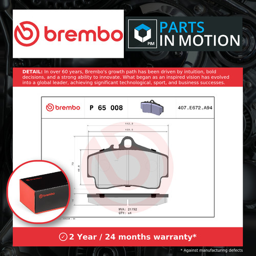 Brake pads set fits porsche - brake,