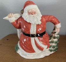 Omnibus OCI German Father Christmas Tree Santa Teapot Vintage 1989 Ceramic 50oz