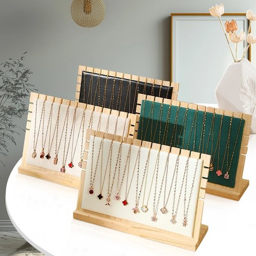 Wooden necklace display - wooden,