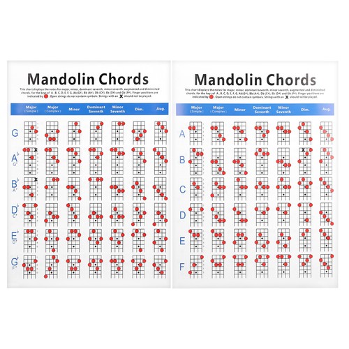 Mandolin chord chart coated - chord,