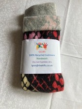 GIFT/MED/SNAKE/100% Used XX long cashmere fingerless gloves/WRIST WARMERS/Adult