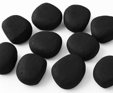30 black pebbles Fireplace