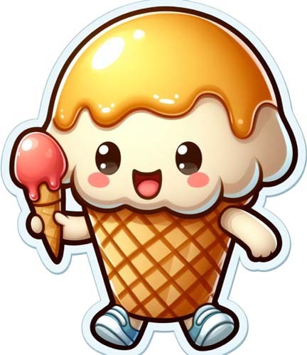 Colour cute ice cream - ice,